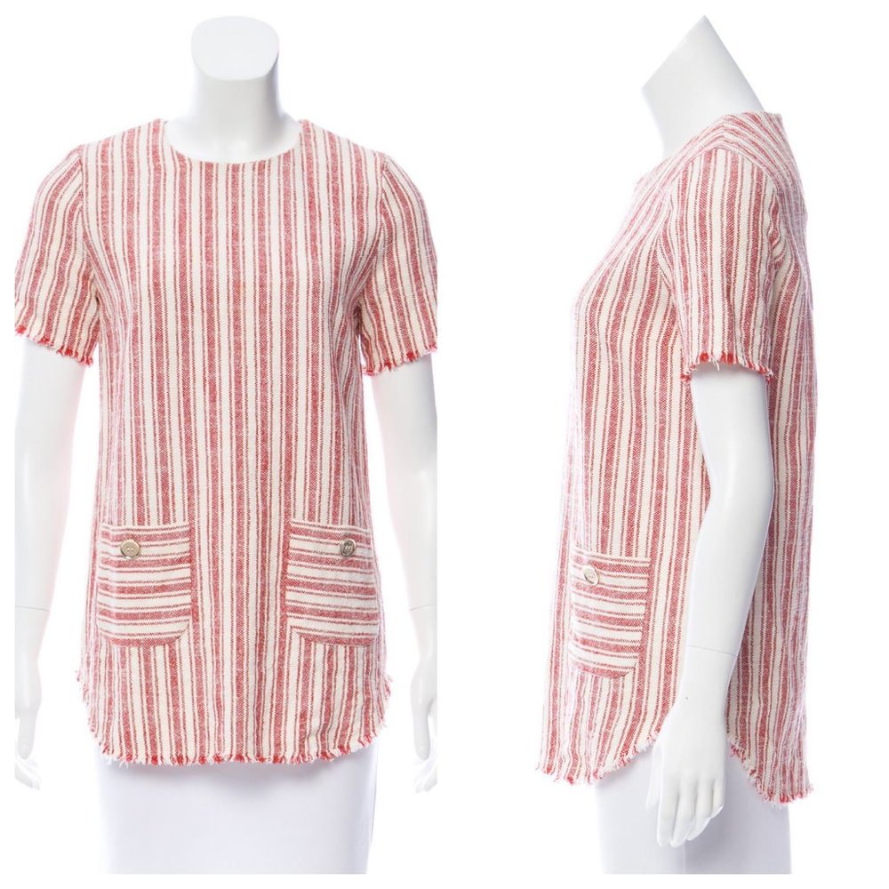 RACHEL ZOE Striped Short Sleeve Top